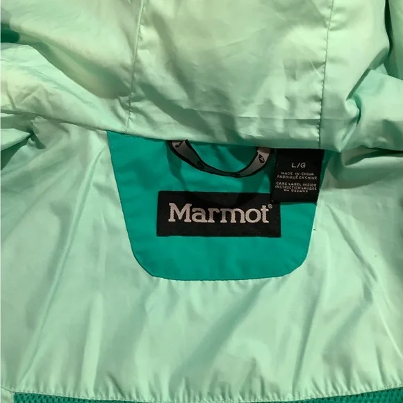 Marmot Womens Aqua Green Raincoat size Large - Picture 8 of 10